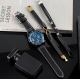 Часы наручные Faleidu FLD005-A - цвет черный, кожаный ремешок