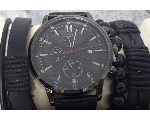 Часы наручные LIANDU 582 - цвет черный, ремешок из искуственной кожи