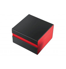 Подарочная упаковка черно-красная из искуственной кожи 420