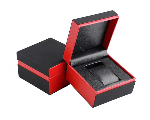 Подарочная упаковка 420 - цвет черно-красный, искуственная кожа